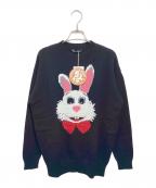 Hysteric Glamourヒステリックグラマー）の古着「THE RABBIT ROAM編込プルオーバー」｜ブラック