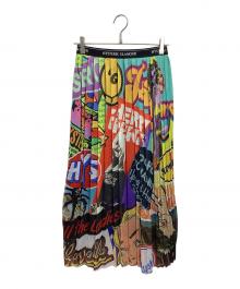 Hysteric Glamour（ヒステリックグラマー）の古着「SUMMER OF 70s柄 ランダムプリーツスカート」｜ブラック