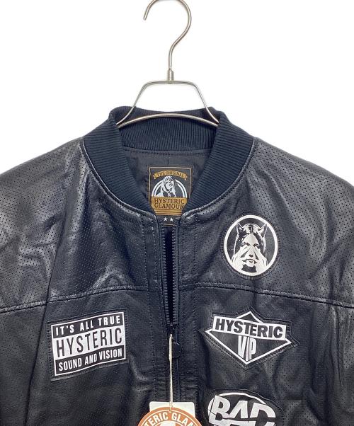 Hysteric Glamour（ヒステリックグラマー）Hysteric Glamour (ヒステリックグラマー) ラムレザーオーバーサイズブルゾン ブラック サイズ:FREE 未使用品の古着・服飾アイテム