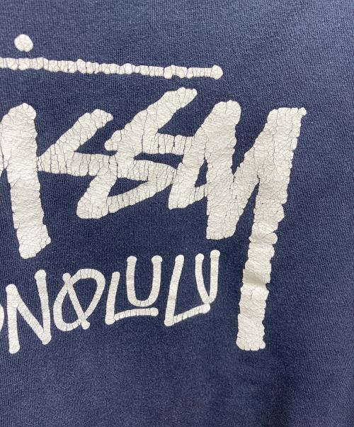 stussy（ステューシー）stussy (ステューシー) プリントスウェット ネイビー サイズ:MEDIUMの古着・服飾アイテム