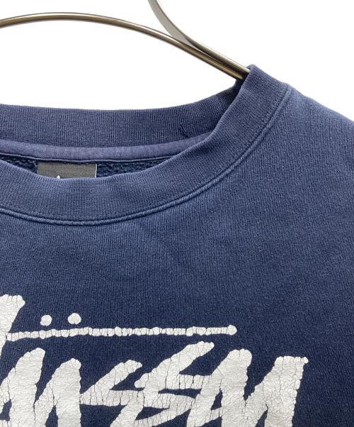 stussy（ステューシー）stussy (ステューシー) プリントスウェット ネイビー サイズ:MEDIUMの古着・服飾アイテム
