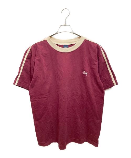 stussy（ステューシー）stussy (ステューシー) リンガーTシャツ レッド サイズ:Lの古着・服飾アイテム