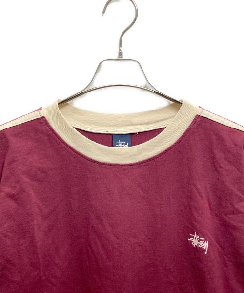stussy（ステューシー）stussy (ステューシー) リンガーTシャツ レッド サイズ:Lの古着・服飾アイテム
