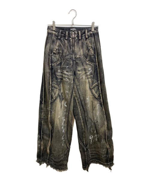 PERSONSOUL（パーソンソウル）PERSONSOUL (パーソンソウル) Graffiti Jeans ブラック サイズ:Sの古着・服飾アイテム