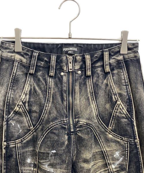 PERSONSOUL（パーソンソウル）PERSONSOUL (パーソンソウル) Graffiti Jeans ブラック サイズ:Sの古着・服飾アイテム