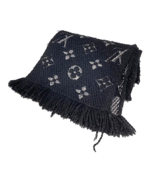 LOUIS VUITTON（ルイ ヴィトン）LOUIS VUITTON (ルイ ヴィトン) マフラー　エシャルプ・ロゴマニア シャイン ブラックの古着・服飾アイテム