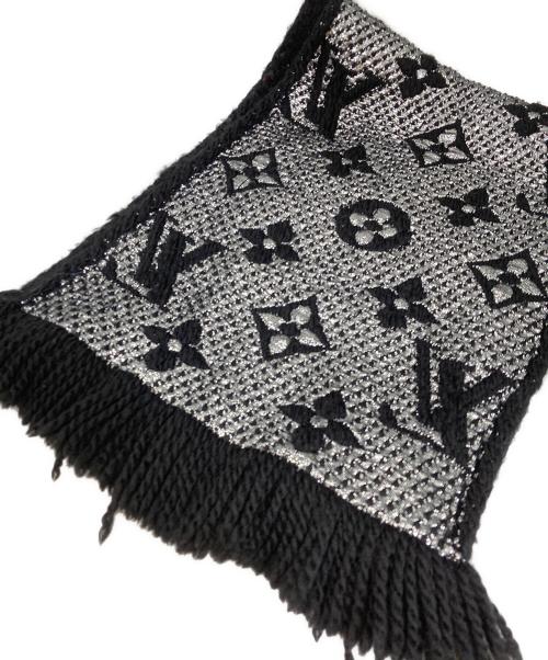LOUIS VUITTON（ルイ ヴィトン）LOUIS VUITTON (ルイ ヴィトン) マフラー　エシャルプ・ロゴマニア シャイン ブラックの古着・服飾アイテム