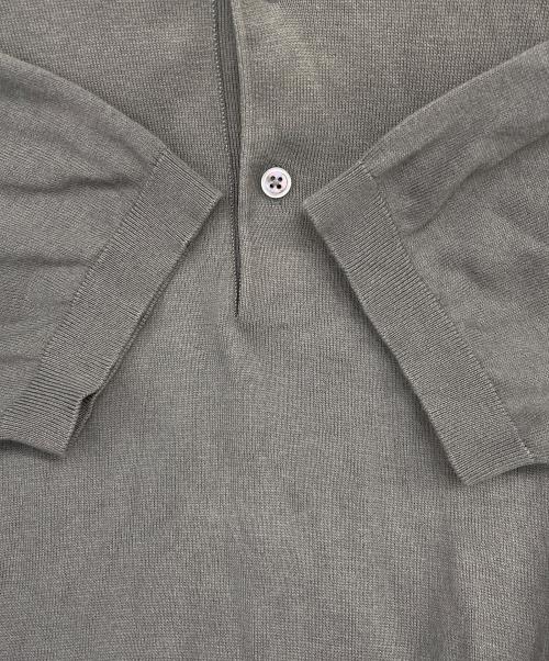 TOMORROW LAND tricot（トゥモローランド トリコ）TOMORROW LAND tricot (トゥモローランド トリコ) シルクコットン ニットポロシャツ グレー サイズ:Mの古着・服飾アイテム