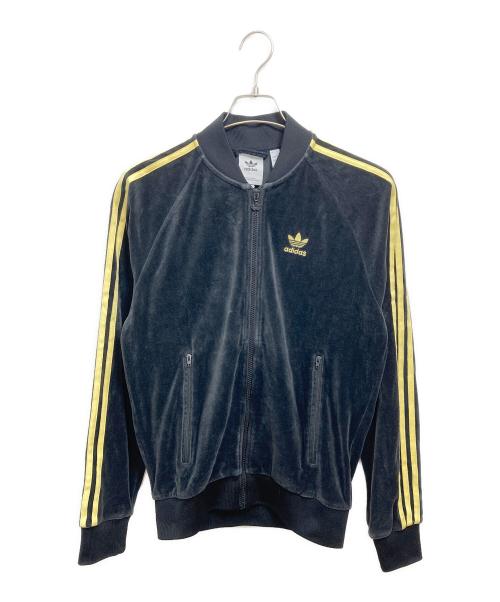 adidas（アディダス）adidas (アディダス) ベロアトラックジャケット ブラック サイズ:Sの古着・服飾アイテム