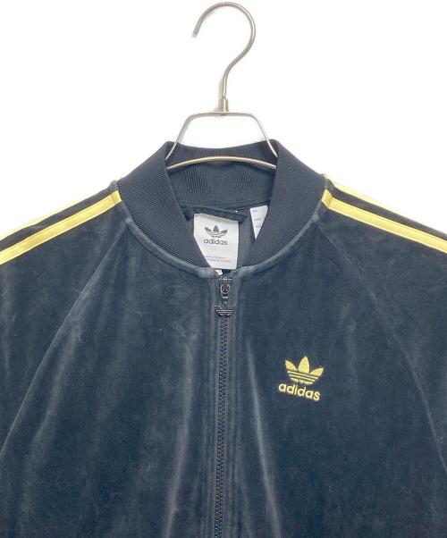 adidas（アディダス）adidas (アディダス) ベロアトラックジャケット ブラック サイズ:Sの古着・服飾アイテム