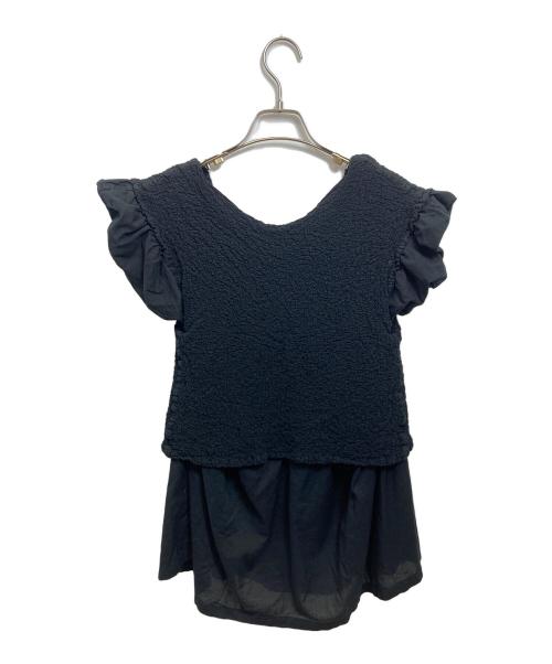 me ISSEY MIYAKE（ミーイッセイ ミヤケ）me ISSEY MIYAKE (ミーイッセイ ミヤケ) カリフラワーレイヤードトップス ブラック サイズ:表記なしの古着・服飾アイテム