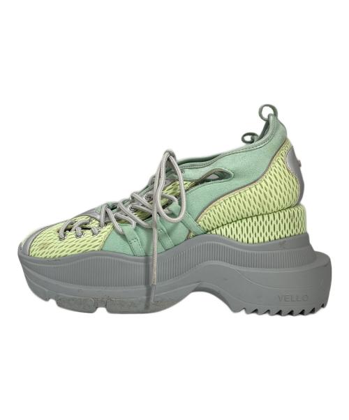 YELLO（イエロ）YELLO (イエロ) FUTURA MID HEEL SNEAKERS グリーン サイズ:XLの古着・服飾アイテム