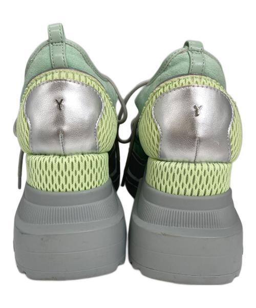 YELLO（イエロ）YELLO (イエロ) FUTURA MID HEEL SNEAKERS グリーン サイズ:XLの古着・服飾アイテム