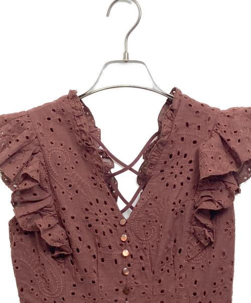 COCODEAL（ココディール）COCODEAL (ココディール) バックシャンエンブロイダリーワンピース ブラウン サイズ:1の古着・服飾アイテム
