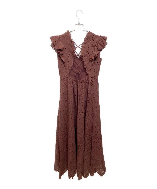 COCODEAL（ココディール）COCODEAL (ココディール) バックシャンエンブロイダリーワンピース ブラウン サイズ:1の古着・服飾アイテム