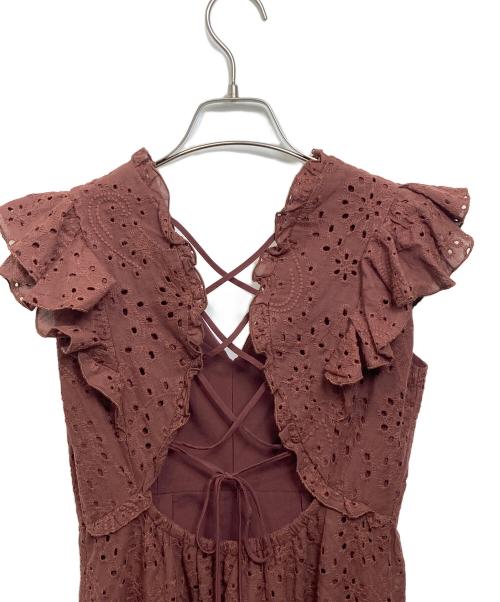 COCODEAL（ココディール）COCODEAL (ココディール) バックシャンエンブロイダリーワンピース ブラウン サイズ:1の古着・服飾アイテム