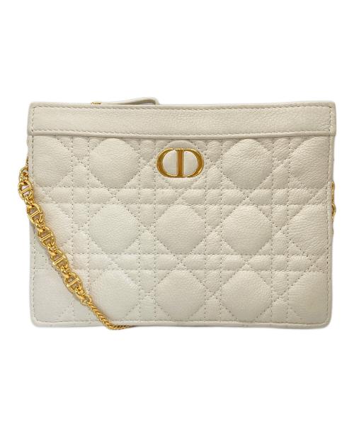 Christian Dior（クリスチャン ディオール）Christian Dior (クリスチャン ディオール) チェーンショルダーバッグ　カロ・エブリー・カナージュポーチ ホワイトの古着・服飾アイテム