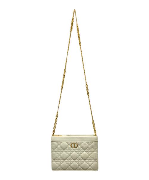 Christian Dior（クリスチャン ディオール）Christian Dior (クリスチャン ディオール) チェーンショルダーバッグ　カロ・エブリー・カナージュポーチ ホワイトの古着・服飾アイテム