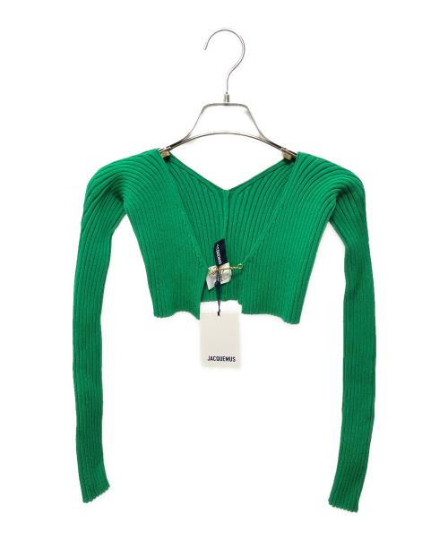 jacquemus（ジャックムス）JACQUEMUS (ジャックムス) La Maille Pralù cropped cardigan グリーン サイズ:34 未使用品の古着・服飾アイテム