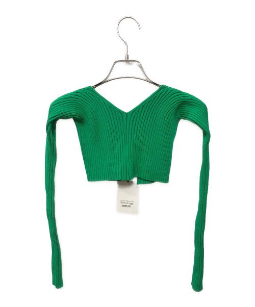 jacquemus（ジャックムス）JACQUEMUS (ジャックムス) La Maille Pralù cropped cardigan グリーン サイズ:34 未使用品の古着・服飾アイテム