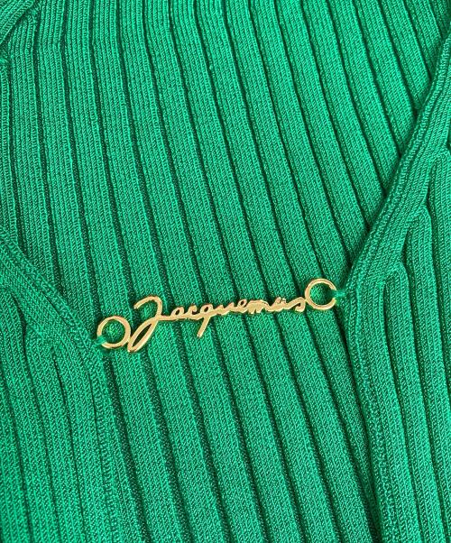 jacquemus（ジャックムス）JACQUEMUS (ジャックムス) La Maille Pralù cropped cardigan グリーン サイズ:34 未使用品の古着・服飾アイテム