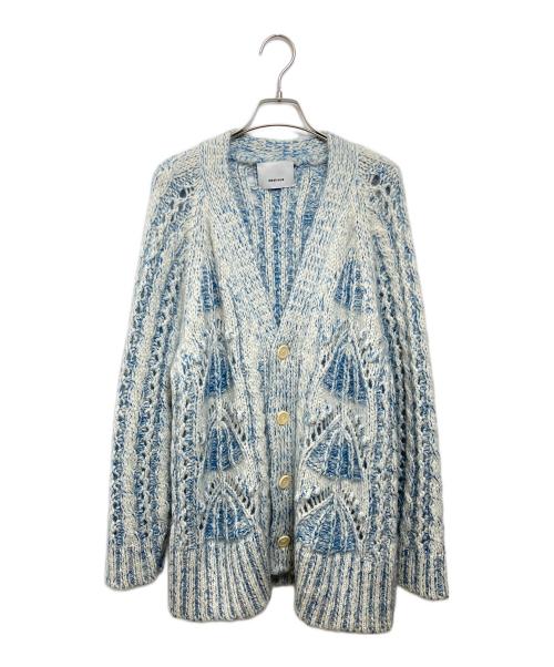 08sircus（ゼロエイトサーカス）08sircus (ゼロエイトサーカス) KID MOHAIR CABLE CARDIGAN ブルー サイズ:1の古着・服飾アイテム