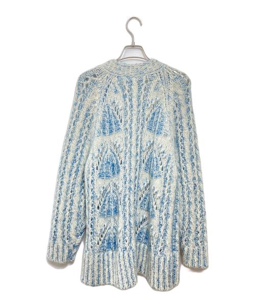 08sircus（ゼロエイトサーカス）08sircus (ゼロエイトサーカス) KID MOHAIR CABLE CARDIGAN ブルー サイズ:1の古着・服飾アイテム