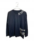 MM6 Maison Margielaエムエムシックスメゾンマルジェラ）の古着「プリントカットソー」｜ブラック
