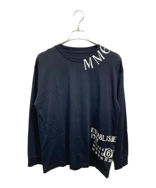 MM6 Maison Margiela（エムエムシックスメゾンマルジェラ）MM6 Maison Margiela (エムエムシックスメゾンマルジェラ) プリントカットソー ブラック サイズ:XSの古着・服飾アイテム