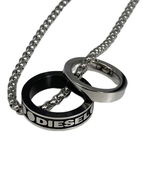 DIESEL（ディーゼル）DIESEL (ディーゼル) 2連リングネックレス シルバーの古着・服飾アイテム