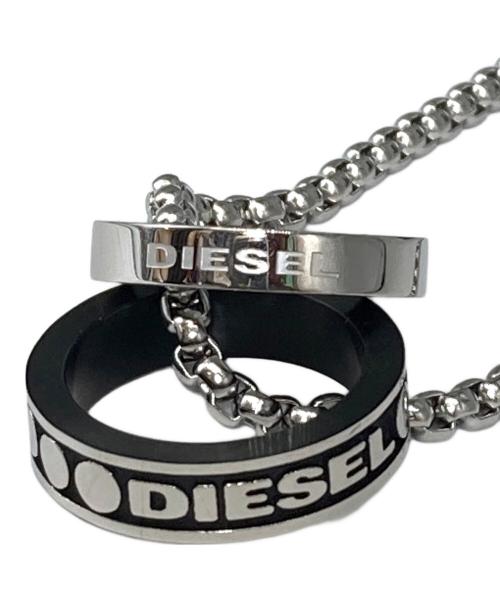DIESEL（ディーゼル）DIESEL (ディーゼル) 2連リングネックレス シルバーの古着・服飾アイテム