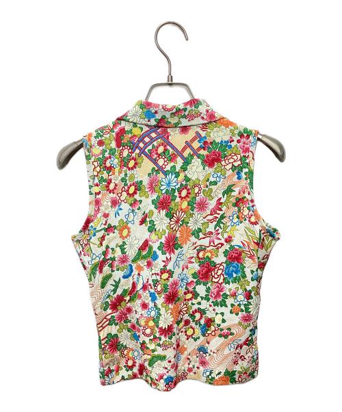 Christian Dior BOUTIQUE（クリスチャン ディオールブティック）Christian Dior BOUTIQUE (クリスチャン ディオールブティック) Floral Print Knit Sleeveless Cropped Tank Top ピンク サイズ:36の古着・服飾アイテム