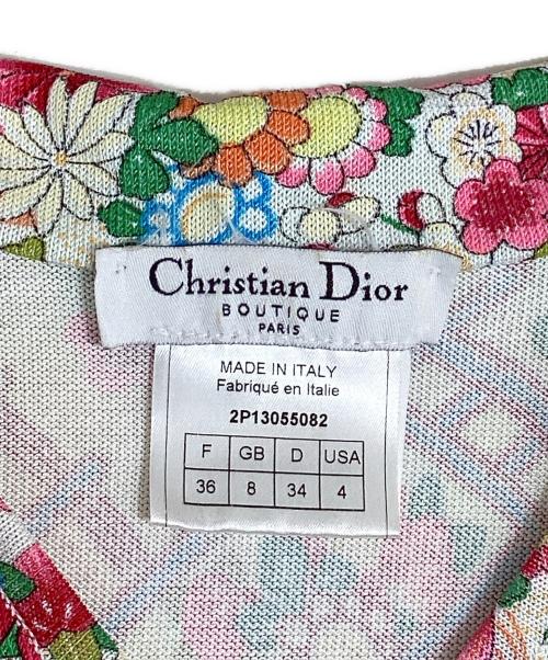Christian Dior BOUTIQUE（クリスチャン ディオールブティック）Christian Dior BOUTIQUE (クリスチャン ディオールブティック) Floral Print Knit Sleeveless Cropped Tank Top ピンク サイズ:36の古着・服飾アイテム