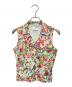Christian Dior BOUTIQUE（クリスチャン ディオールブティック）の古着「Floral Print Knit Sleeveless Cropped Tank Top」｜ピンク