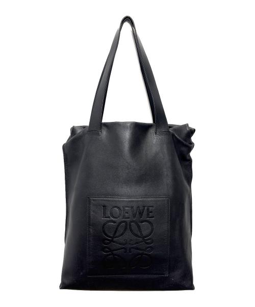 LOEWE（ロエベ）LOEWE (ロエベ) アナグラムショッパーレザートートバッグ ブラックの古着・服飾アイテム