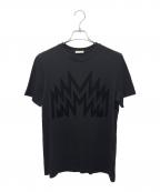 MONCLERモンクレール）の古着「フロッキープリントロゴTシャツ」｜ブラック