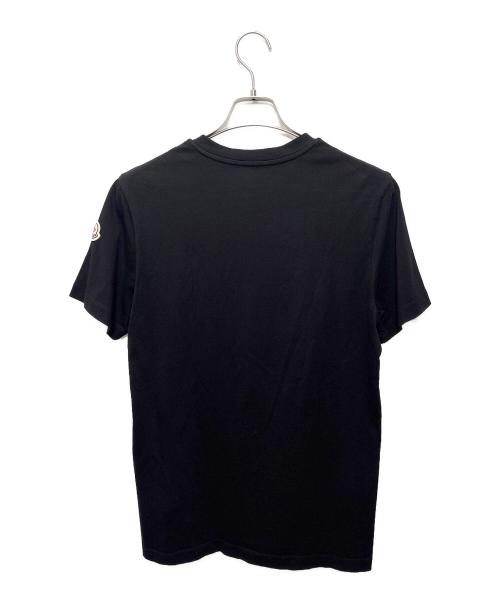 MONCLER（モンクレール）MONCLER (モンクレール) フロッキープリントロゴTシャツ ブラック サイズ:Sの古着・服飾アイテム
