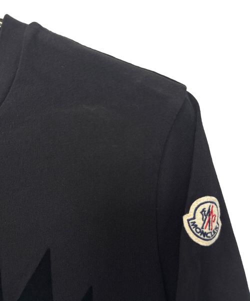 MONCLER（モンクレール）MONCLER (モンクレール) フロッキープリントロゴTシャツ ブラック サイズ:Sの古着・服飾アイテム