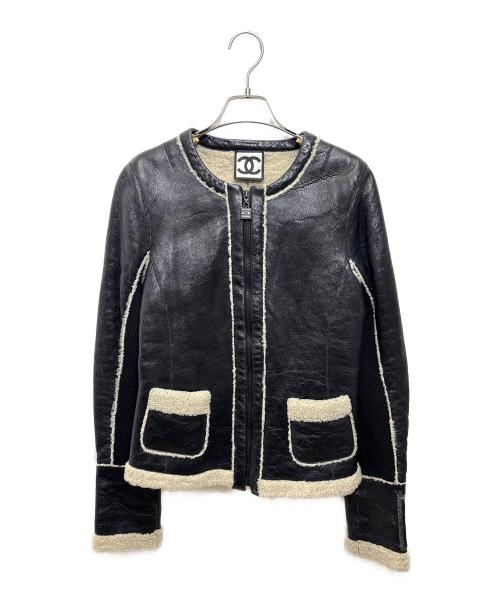 CHANEL（シャネル）CHANEL (シャネル) ココマークシャーリングムートンジャケット ブラック サイズ:38の古着・服飾アイテム