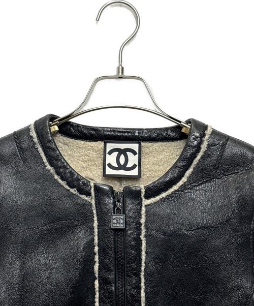 CHANEL（シャネル）CHANEL (シャネル) ココマークシャーリングムートンジャケット ブラック サイズ:38の古着・服飾アイテム