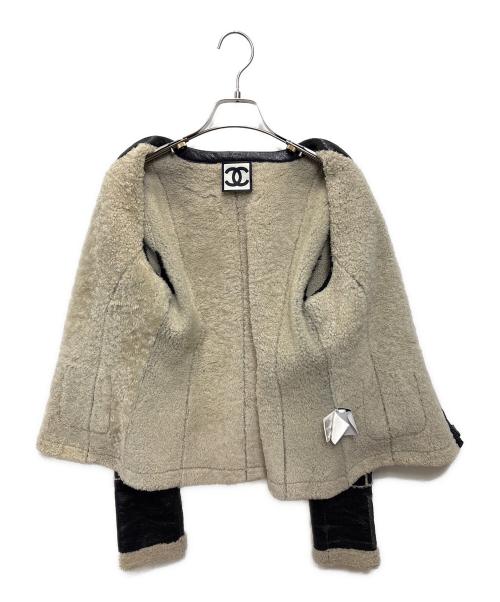 CHANEL（シャネル）CHANEL (シャネル) ココマークシャーリングムートンジャケット ブラック サイズ:38の古着・服飾アイテム