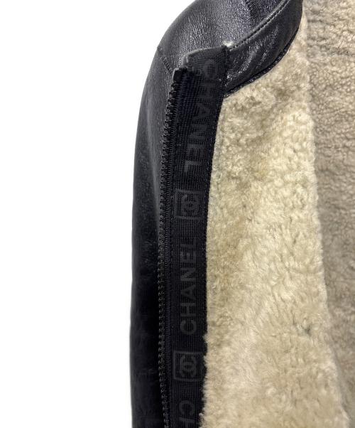 CHANEL（シャネル）CHANEL (シャネル) ココマークシャーリングムートンジャケット ブラック サイズ:38の古着・服飾アイテム