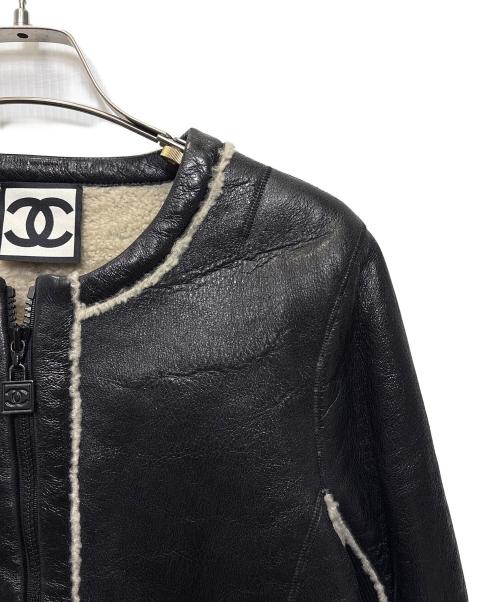 CHANEL（シャネル）CHANEL (シャネル) ココマークシャーリングムートンジャケット ブラック サイズ:38の古着・服飾アイテム