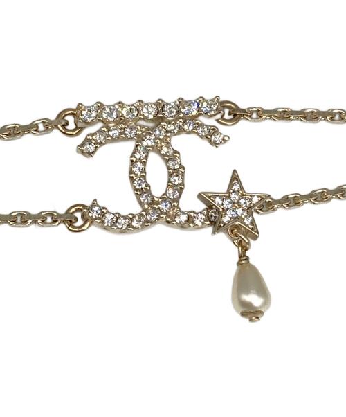 CHANEL（シャネル）CHANEL (シャネル) ココマーク メタルストラスパールブレスレット ゴールドの古着・服飾アイテム