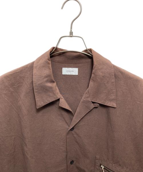 COLUMN（コラム）COLUMN (コラム) 半袖シャツ ブラウン サイズ:Lの古着・服飾アイテム