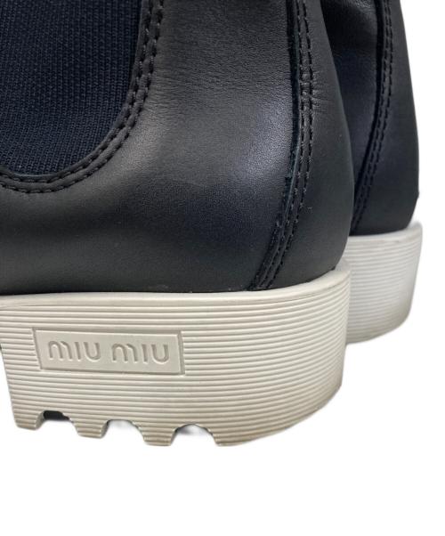 MIU MIU（ミュウミュウ）MIU MIU (ミュウミュウ) サイドゴアブーツ ブラック サイズ:36 1/2の古着・服飾アイテム