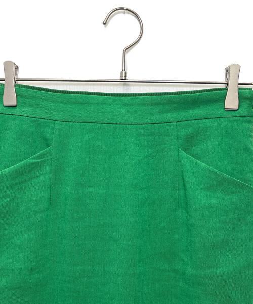 BALLSEY（ボールジィ）BALLSEY (ボールジィ) トリアセテートリネンストレッチ タイトロングスカート グリーン サイズ:34の古着・服飾アイテム