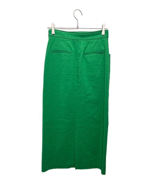 BALLSEY（ボールジィ）BALLSEY (ボールジィ) トリアセテートリネンストレッチ タイトロングスカート グリーン サイズ:34の古着・服飾アイテム