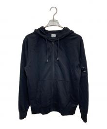 C.P COMPANY（シーピーカンパニー）の古着「LIGHT FLEECE ZIP HOODED LENS SWEATSHIRT」｜ブラック