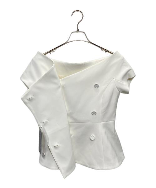 sheller（シェリエ）sheller (シェリエ) Off Shoulder Jacket Tops ホワイト サイズ:F 未使用品の古着・服飾アイテム
